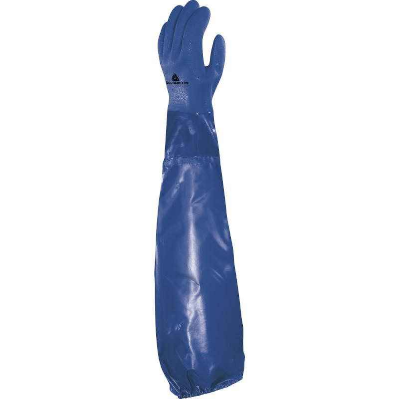 Gants de protection chimique PVC tout enduit - support coton - longueur 62 cm - réf. VE766_0