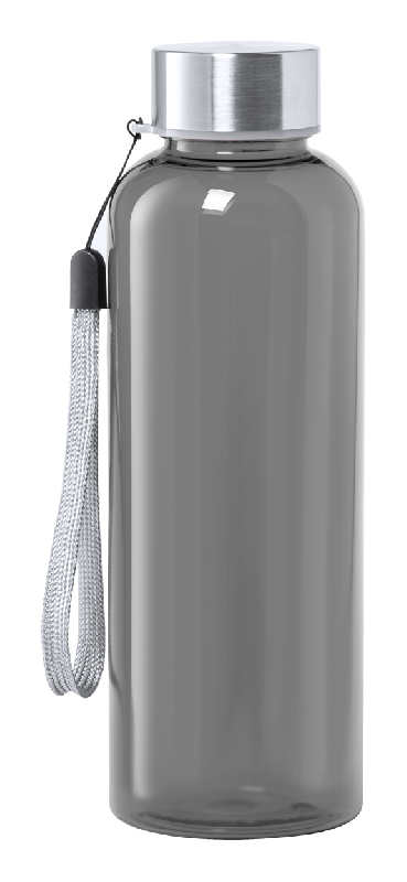 Gourde en tritan sans BPA - bouchon inox et cordelette - 500 ml - couleur noire_0