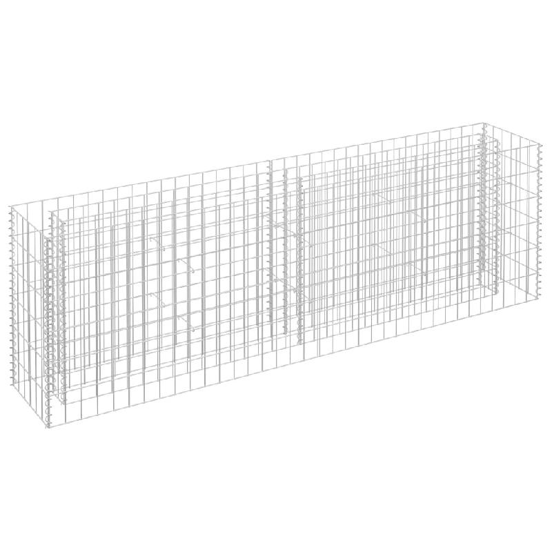Helloshop26 - Jardinière lit surélevé plantes fleurs jardin à gabion acier galvanisé 180 x 30 x 60 cm 02_0001282 - 3000076521536_0