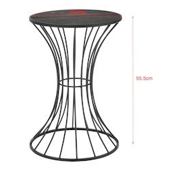 Helloshop26 - Table basse de salon sablier rangement métal et MDF diamètre 37,5 cm noir 03_0006271 - 3000732999785_0