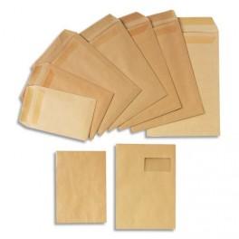 LA COURONNE BOÎTE DE 250 POCHETTES KRAFT BRUN 1000 RAIES AUTOCOLLANT 120G FORMAT 280X365 26