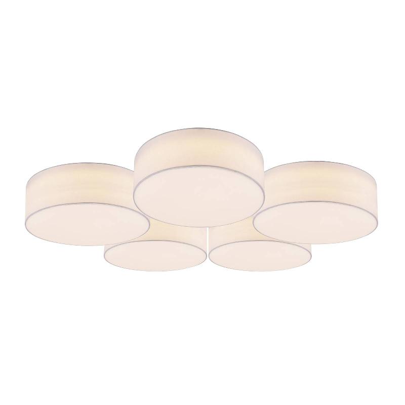 LINDBY JANITA PLAFONNIER EN TISSU LED, 5 L., BLANC