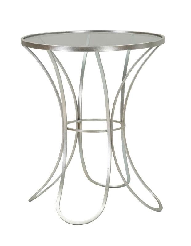 Mauro Ferretti Table Basse Trixy Glam Ø 56 X 68 Cm En Métal Argenté Et Verre Trempé - Design Léger Et Contemporain - argenté 1428390000_0