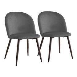 METRO PROFESSIONAL Chaise de restaurant rembourrée Lika set de 2, acier/polyester, gris/noir - gris polyester 4894926209304_0