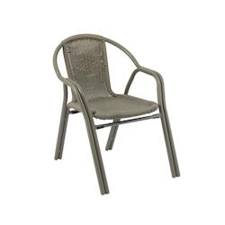 METRO PROFESSIONAL Chaise Gastro empilable Narni, aluminium/polyrotin, kaki - marron multi-matériau 4337255235007_0