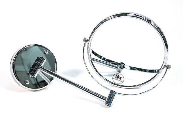 Miroir classique - double face avec bras pivotant et grossissement 3x_0
