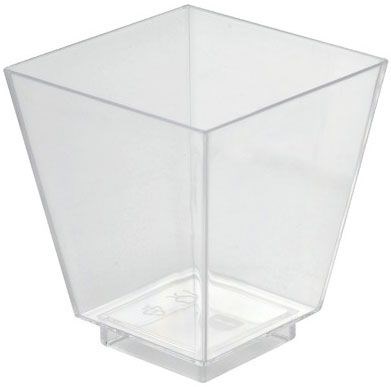 MISE EN BOUCHE JETABLE POT PLASTIQUE TRANSPARENT (VENDU PAR 100)