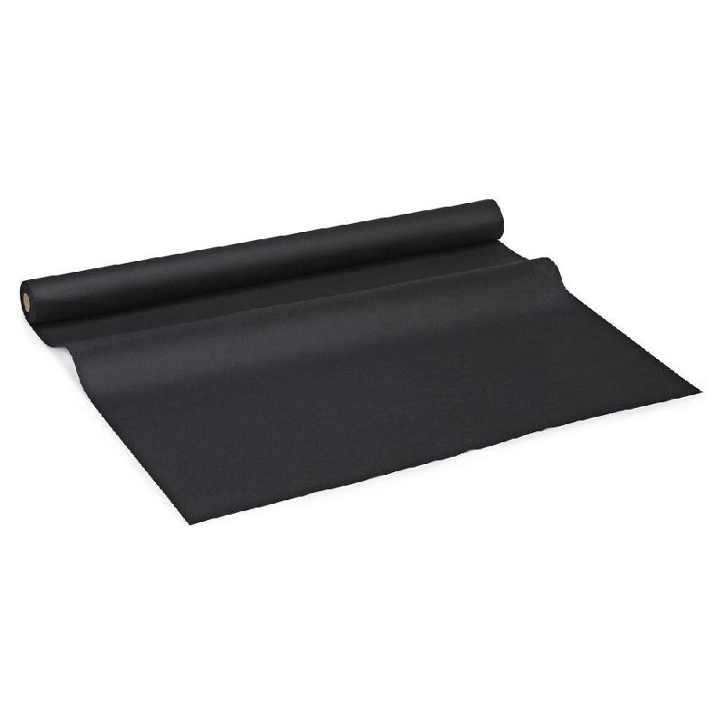 NAPPE EN ROULEAU ASPECT TISSU - 25 M - NOIR