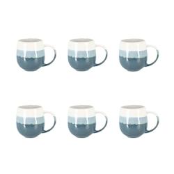 NOVASTYL - Lot De 6 Mugs Rita Bleu 44cl En Gres - 3256391026335_0