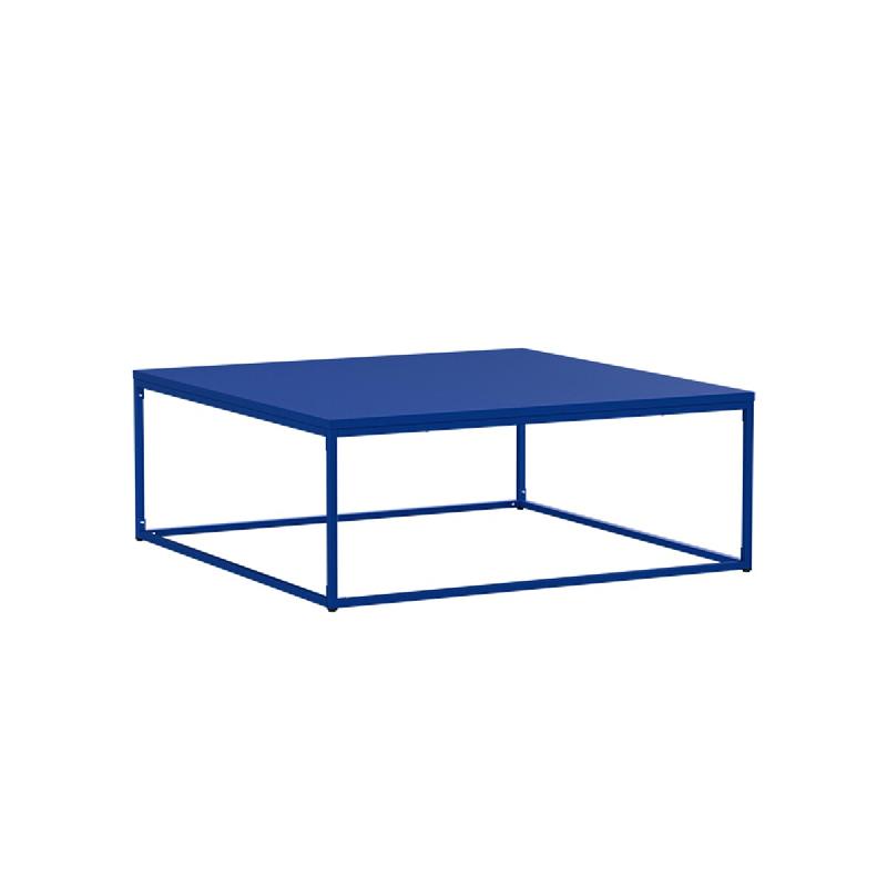 Oviala Business Table basse carrée moderne L90 cm bleu foncé - bleu acier 113993_0