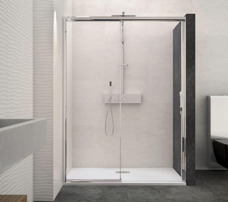 PAROI DE DOUCHE BLANC SANS SEUIL 115-125CM CLASSIC MACAO CÔTÉ DROIT - KINEDO - PA647BTNEG