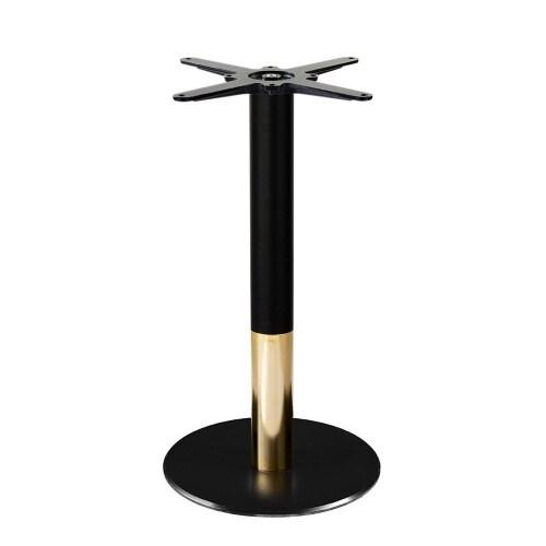 Pied de table PEREIRE - Noir et Doré - Base ronde noire - Bistromania - noir SLIM-40-BI_0