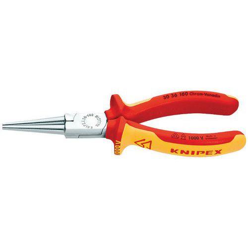 PINCE À BECS LONGS RONDS 160MM - BI-MATIÈRE - CHROMÉE - ISOLÉE 1000V - KNIPEX