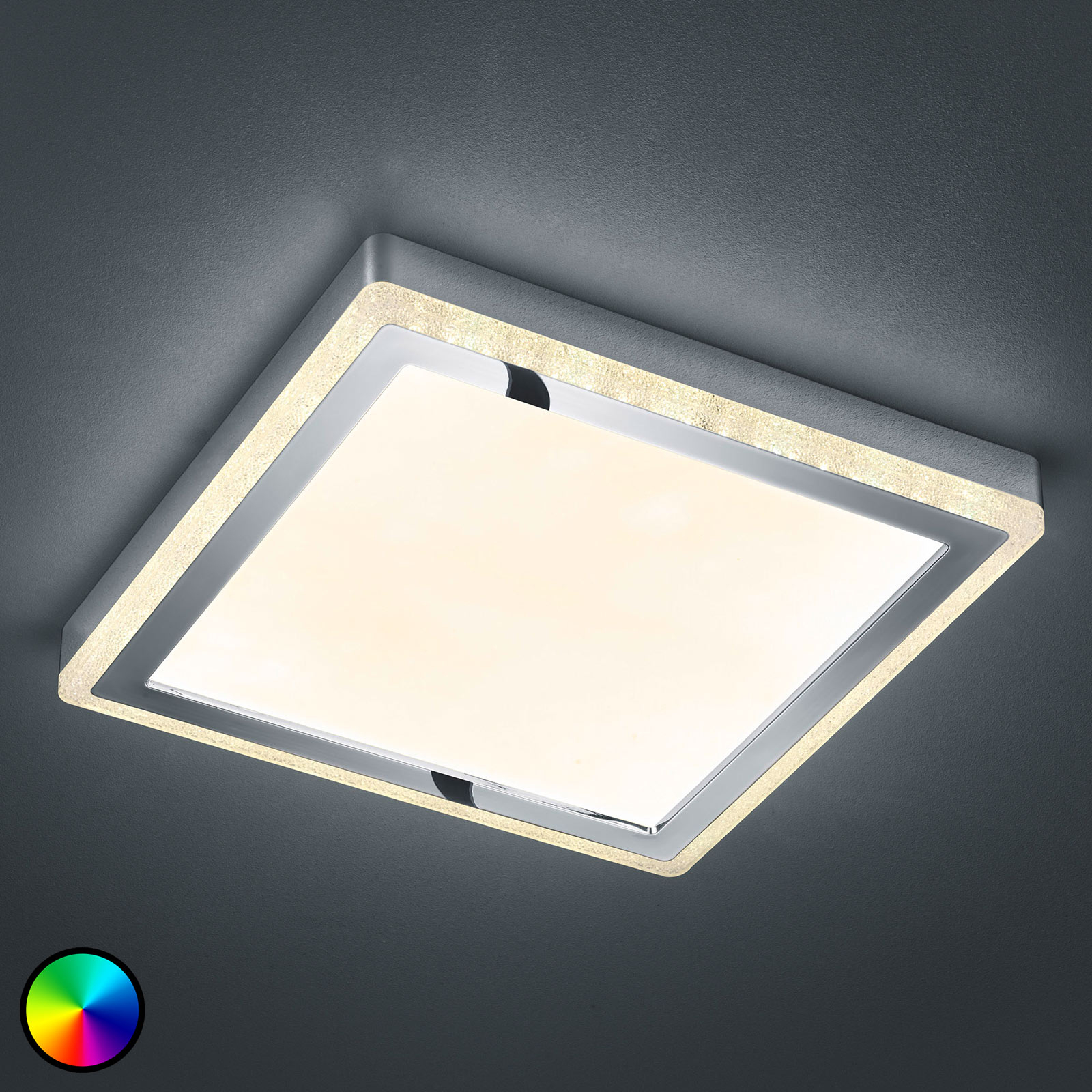 REALITY LEUCHTEN PLAFONNIER LED SLIDE, BLANC, ANGULAIRE, 40X40 CM