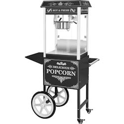 Popcorn Machine with Cart - retro design - black - Royal Catering - noir 4250928640901_0