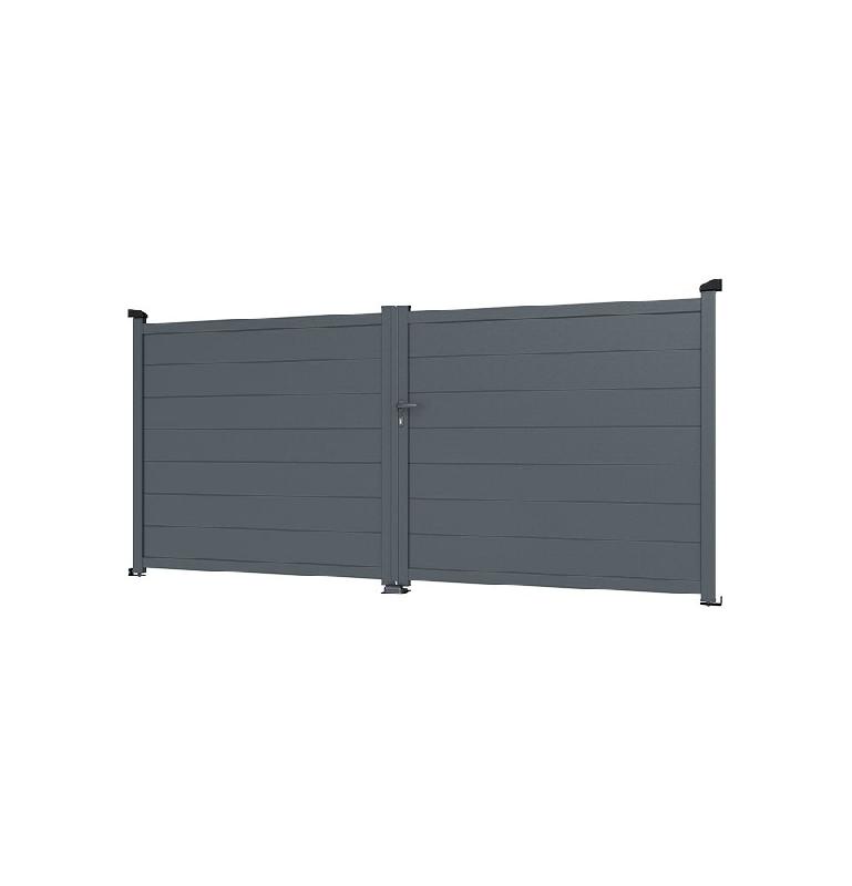 Portail aluminium PARIS - portpar300160g - design chic et motorisable - gris anthracite RAL 7016_0