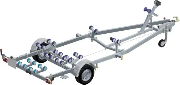 Porte bateau immergeable SUN WAY - D2416 - PTAC : 1600Kg - Kit rouleaux - 1 essieu freiné - Référence GT 16 / G2703M16_0
