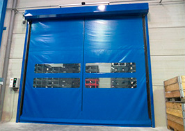 Porte rapide PRAR - souple à enroulement en plastique pour usage intérieur - 4000x4000 mm - autoréparation et haute résistance_0