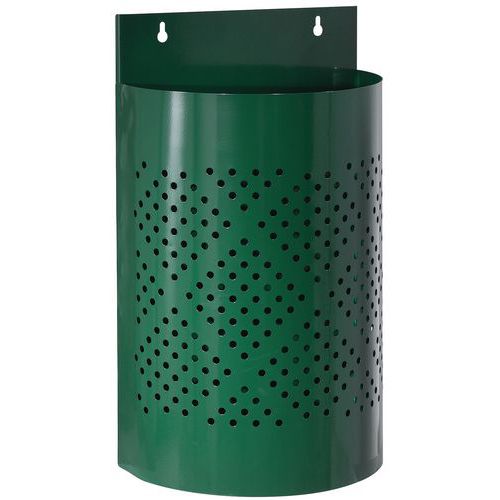 POUBELLE D'EXTÉRIEUR MURALE DEMI-RONDE 45L VERT FONCÉ RAL 6005 L'UNITÉ