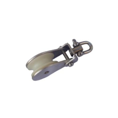 Poulie inox simple axe - réa sur roulement en bronze - corps en inox 316_0