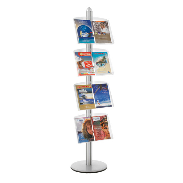 PRÉSENTOIR VISUAL-DISPLAYS® AVEC 4 ÉTAGÈRES METAL