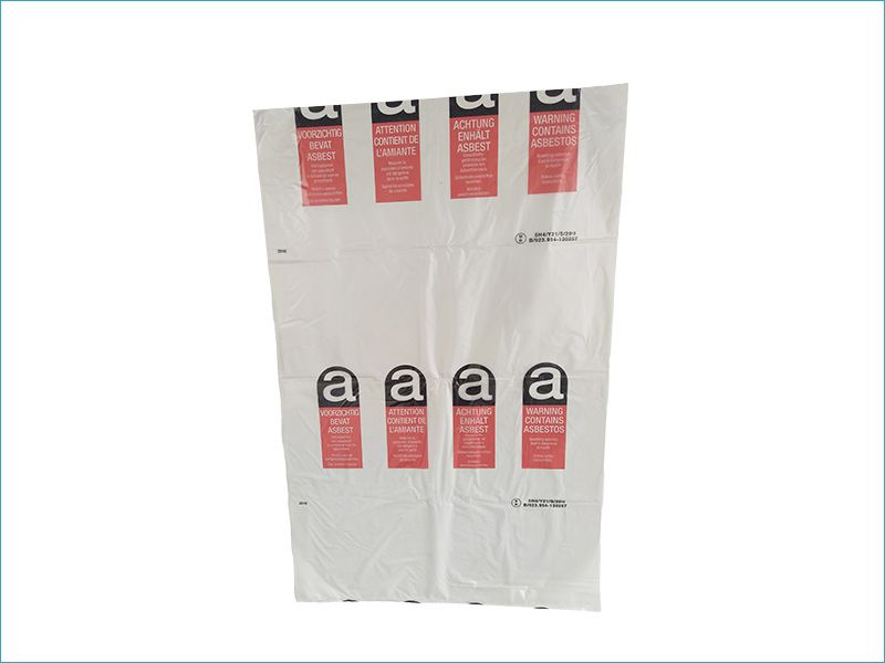 Sac à déchets PEBD 730x1150 Transparent imprimé AMIANTE 2 couleurs - Réf SACAMIANTE2_0