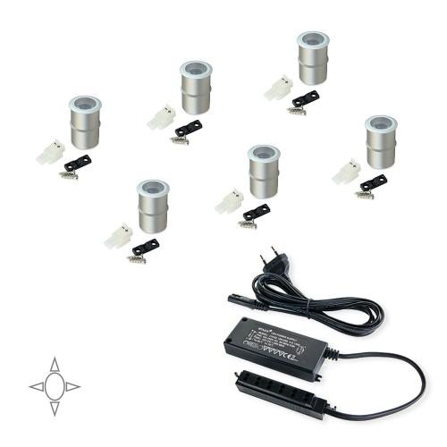 SPOT LED - ENCASTRABLE - 12 V - ALUMINIUM - KIT DE 6 - ALCOR EMUCA
