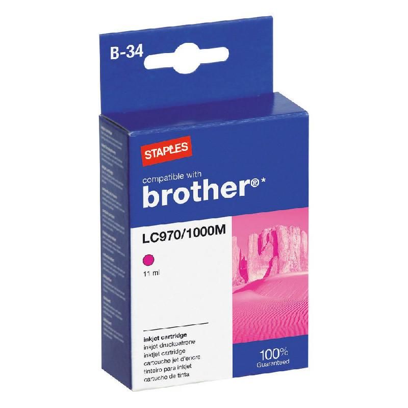 STAPLES CARTOUCHE D'ENCRE COMPATIBLE LC1000 M (7215080) - COMPATIBLE: BROTHER - COULEUR: MAGENTA