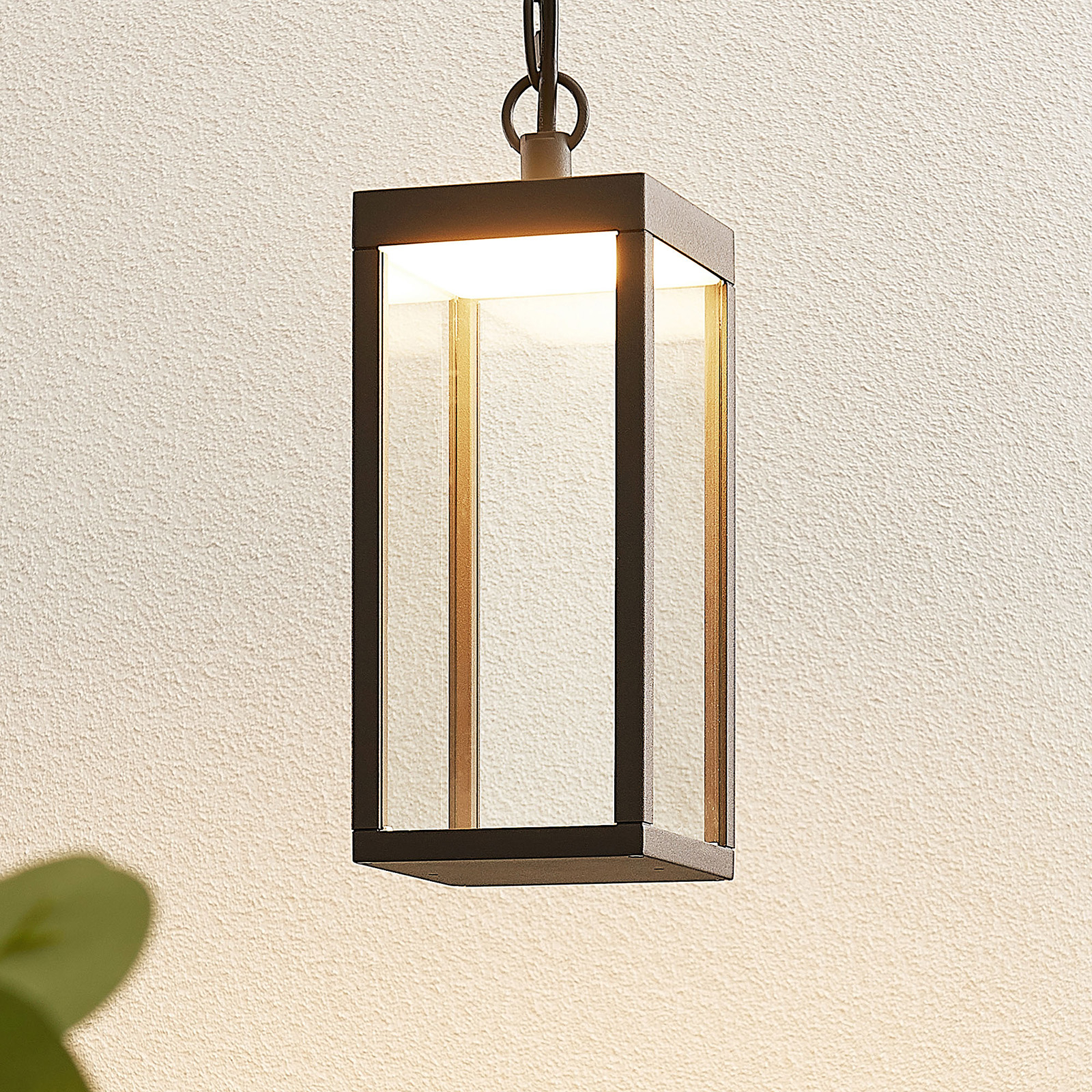 LUCANDE SUSPENSION EXTÉRIEURE LED CUBE, VERRE, 26 CM