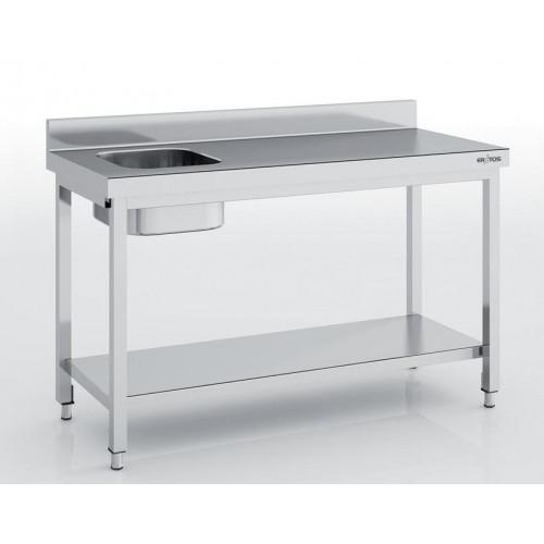 Table de chef en inox 1000x600x600 avec bac à gauche - MCCD60-100IE_0