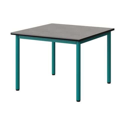 TABLE MALIBU 80X80 T3 4P STR ANTIB BÉTON F186/NOIR BLEU 5018