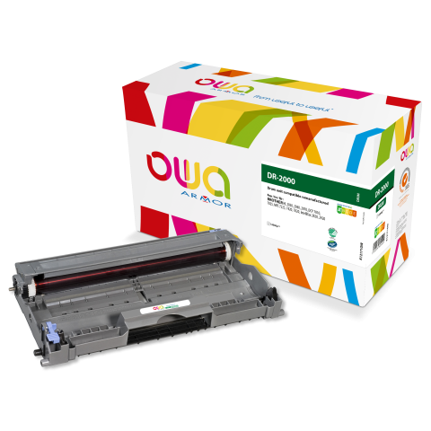 TAMBOUR REMANUFACTURÉ OWA - STANDARD - NOIR - POUR BROTHER DR-2000 - TAMBOUR COMPATIBLE