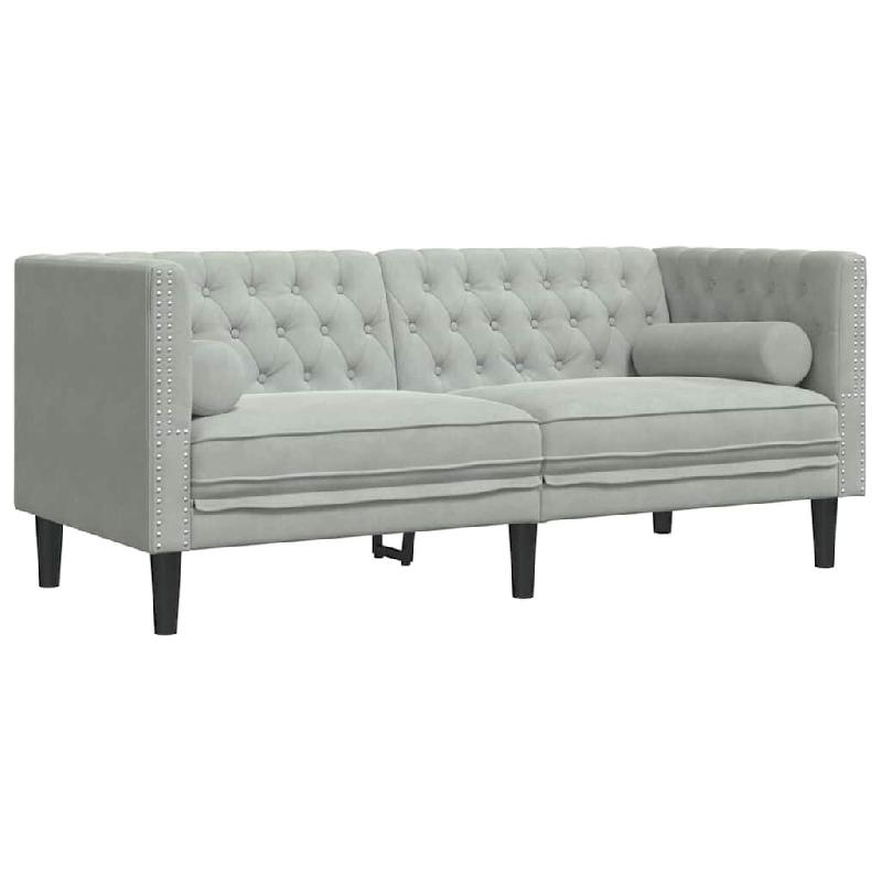 VidaXL Canapé Gris clair 174 x 74,5 x 70,5 cm Velours Modèle Concorde Élite - 42013019_0