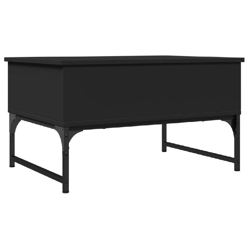 VidaXL Table basse noir 70x50x40 cm bois d'ingénierie et métal Modèle Renaissance Plus - 845371_0