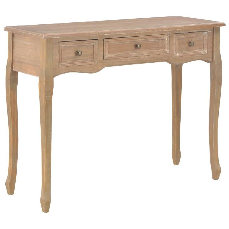 VidaXL Table de console et coiffeuse avec 3 tiroirs Marron Modèle Luna Contemporain - 280047_0