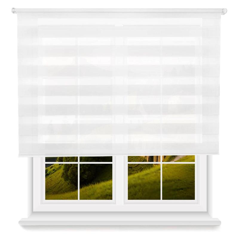 WellHome - Store enrouleur en polyester jour/nuit 160 x 250cm (largeur x hauteur) couleur blanche - blanc polyester WH15135_0