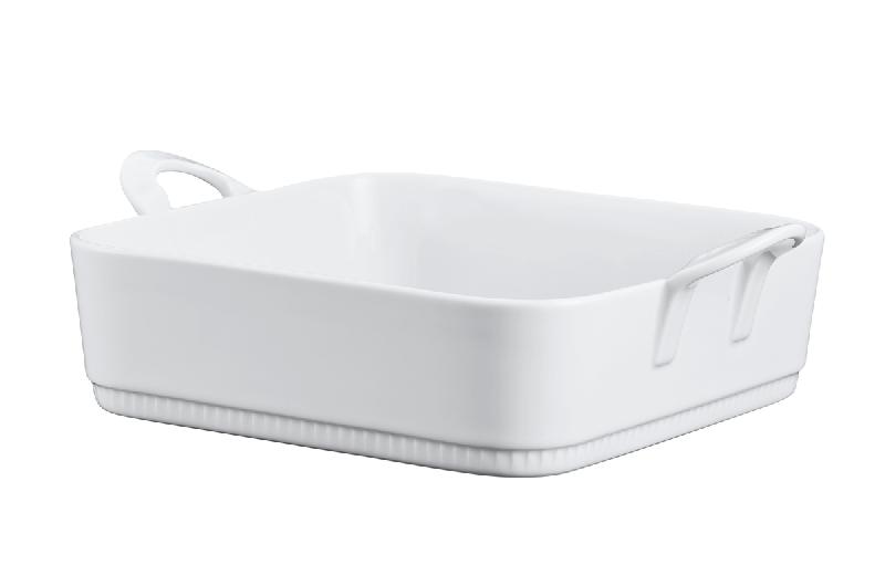 PLAT À FOUR CARRÉ BLANC PORCELAINE 27X27 CM TOULOUSE PILLIVUYT