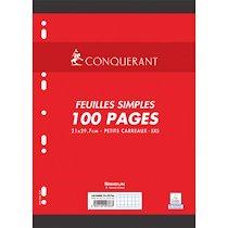 7 FEUILLETS MOBILES 21X29,7CM 100 PAGES 80G 5X5. SOUS SACHET, PAPIER BLANC - LOT DE 20