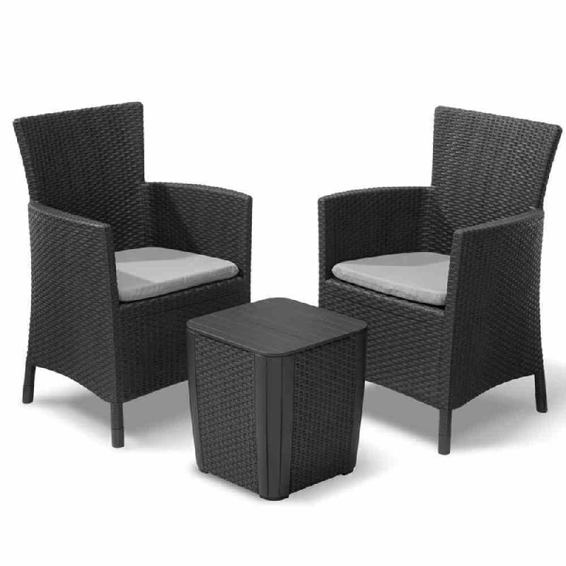 ALLIBERT KETER Ensemble Balcon Résine Iowa - Anthracite 12-139890 - gris plastique polypropylène 438059_0
