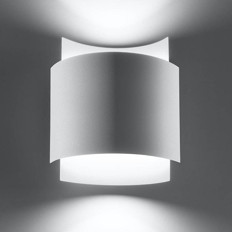 SOLLUX LIGHTING APPLIQUE MURALE PAKO COMPOSÉE DE DEUX PLAQUES D\'ACIER BLANC