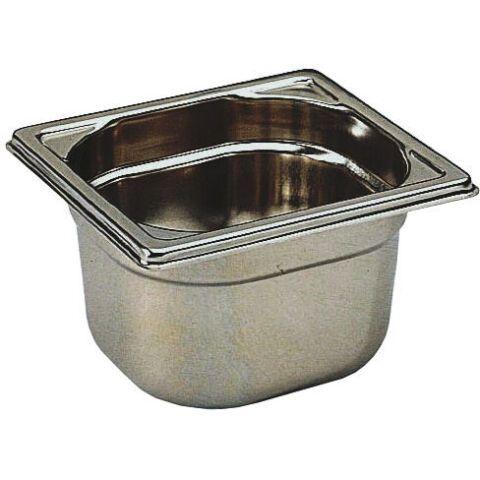 BAC GASTRONORME PLEIN INOX - SANS ANSE - GN 1/6 PROFONDEUR 15 CM