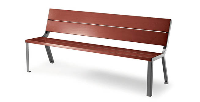 Banc public 3 places - gamme Optima - référence 103030 - éco-conçu en bois et acier_0