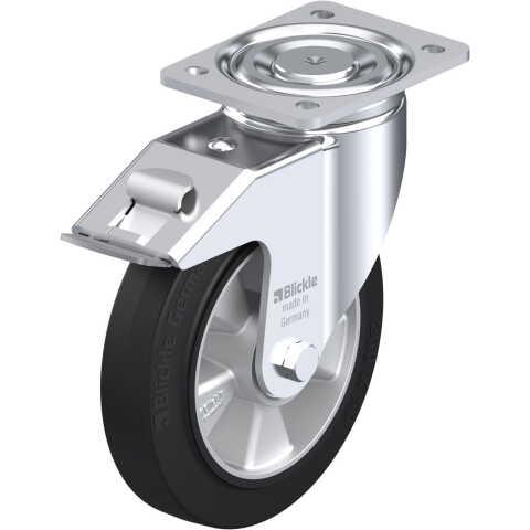 BLICKLE - ROULETTE PIVOTANTE À FREIN Ø 200MM BANDAGE CAOUTCHOUC NR 500KG - LH-ALEV 200K-FI
