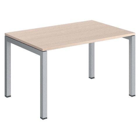 BUREAU DROIT CHÊNE CLAIR ARKO L 120 CM PIÈTEMENT MÉTAL ALUMINIUM