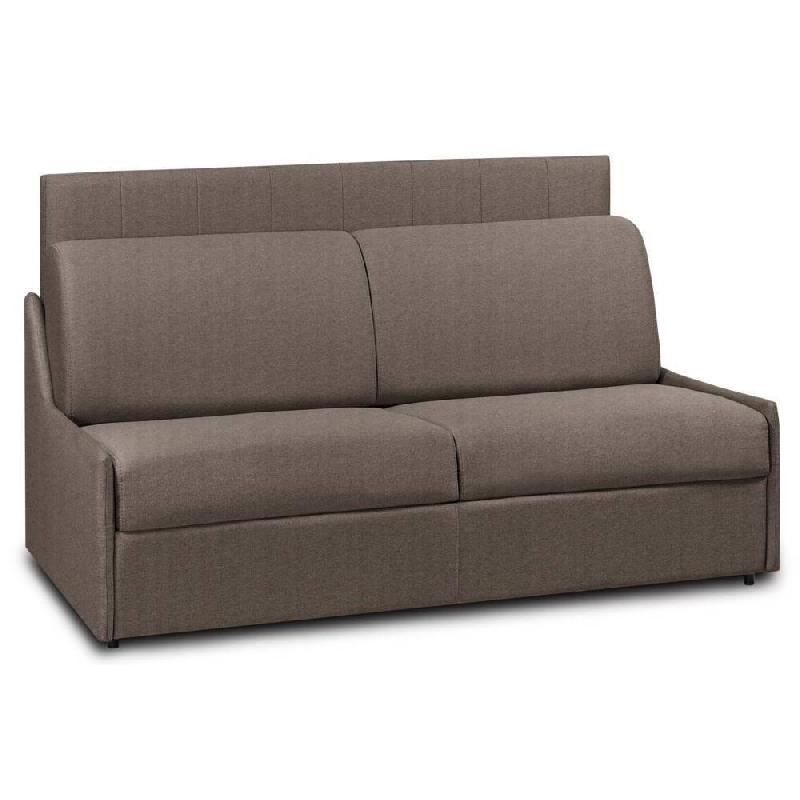 Canapé convertible compact Plaza - Tête de lit intégrée - Matelas 16 cm - Système express 160x197 cm - Tweed taupe_0