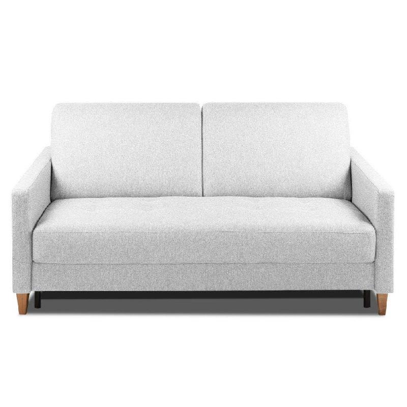 Canapé convertible OGGETTO - Matelas 16 cm - Système express - Sommier à lattes 160 cm - Polyuréthane blanc cassé - RENATONISI_0