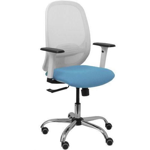 CHAISE DE BUREAU CILANCO BRAS RÉGLABLE CHROMÉ-BLEU CIEL - PIQUERAS Y CRESPO