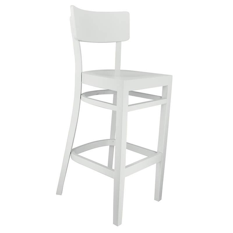 Chaise haute restaurant bois Bastia - BLANC_0