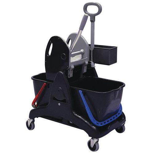 CHARIOT DE LAVAGE 2 X 25 L AVEC PRESSE - POIGNÉE LATÉRALE