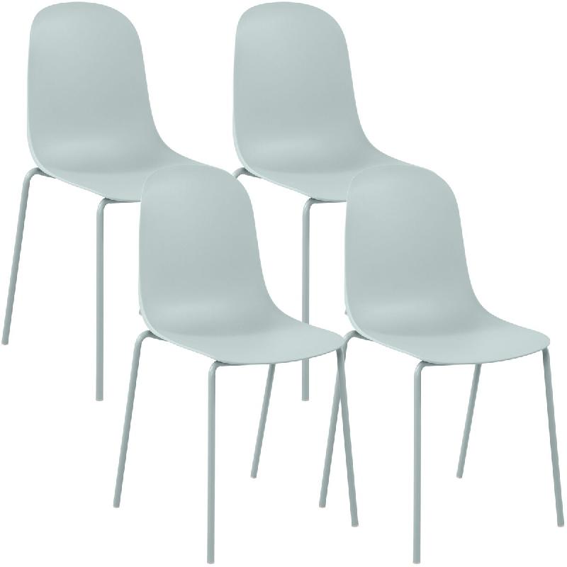 CLP Lot de 4 chaises empilables Hardin Plastique HBT: 85x51x55 cm Turquoise - bleu 328902_0